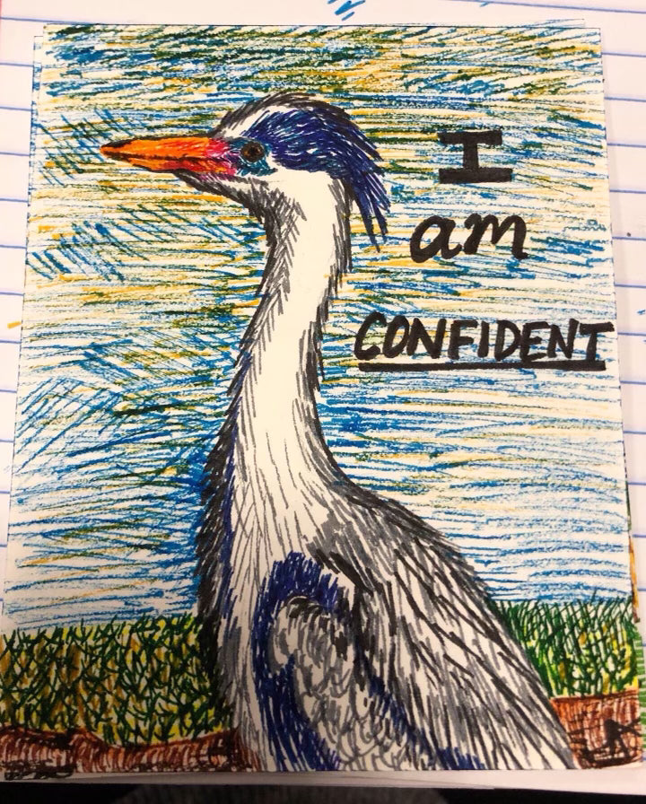 Confident Heron Sticker