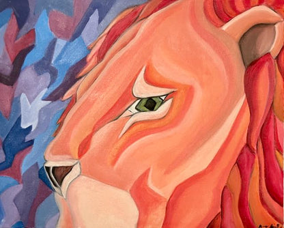 Geo-organic Lion Sticker