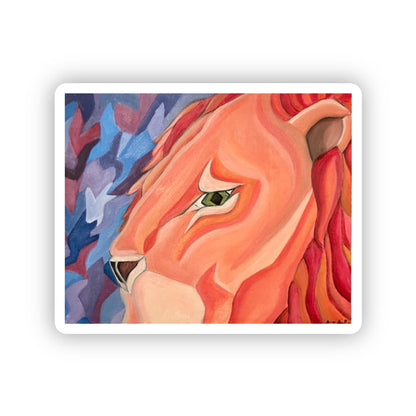 Geo-organic Lion Sticker